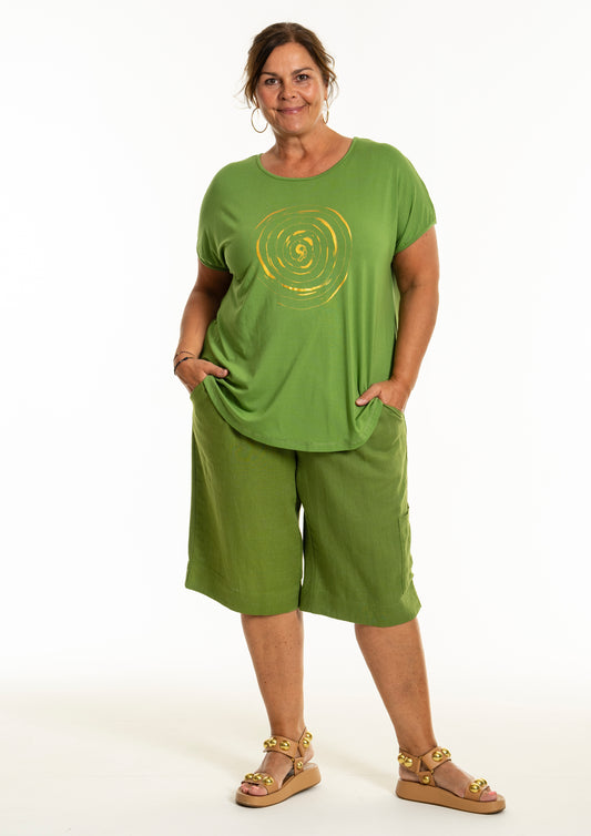 Gitte t-skjorte med print, grønn