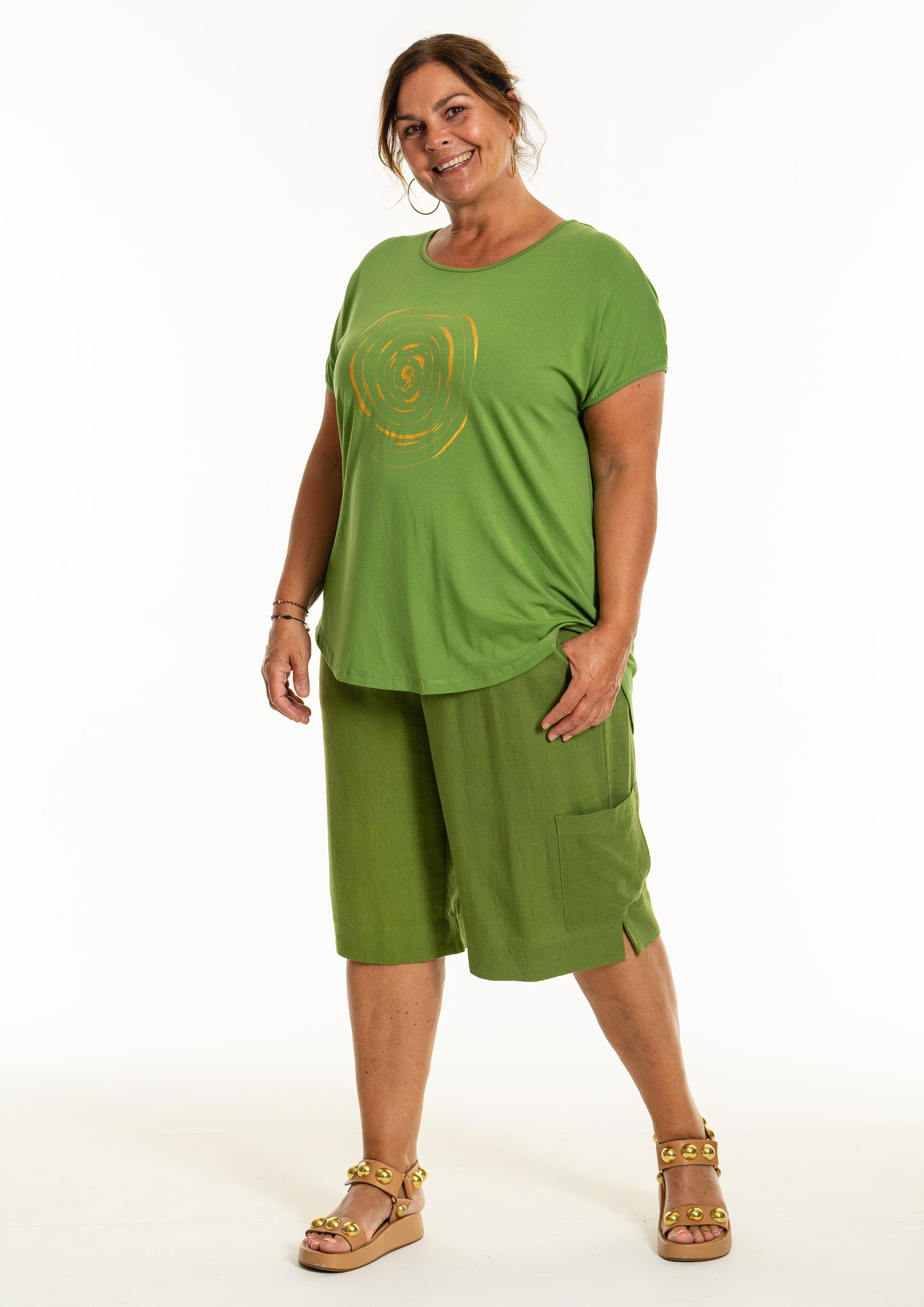 Gitte t-skjorte med print, grønn